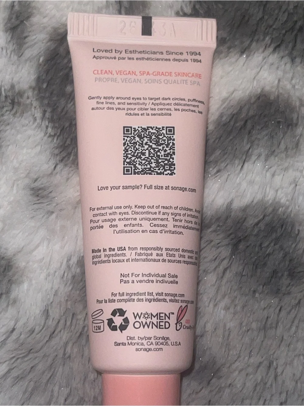 Sonage eye cream sample